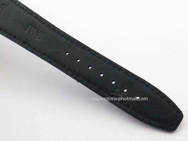 MIROTIME 0113 Portuguese IW5444 SS White Dial Blue Numbers On Blue Leather Strap A Modern 7258